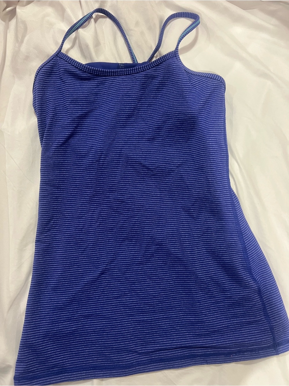 lululemon athletica Blue Ribbed Strappy Tank